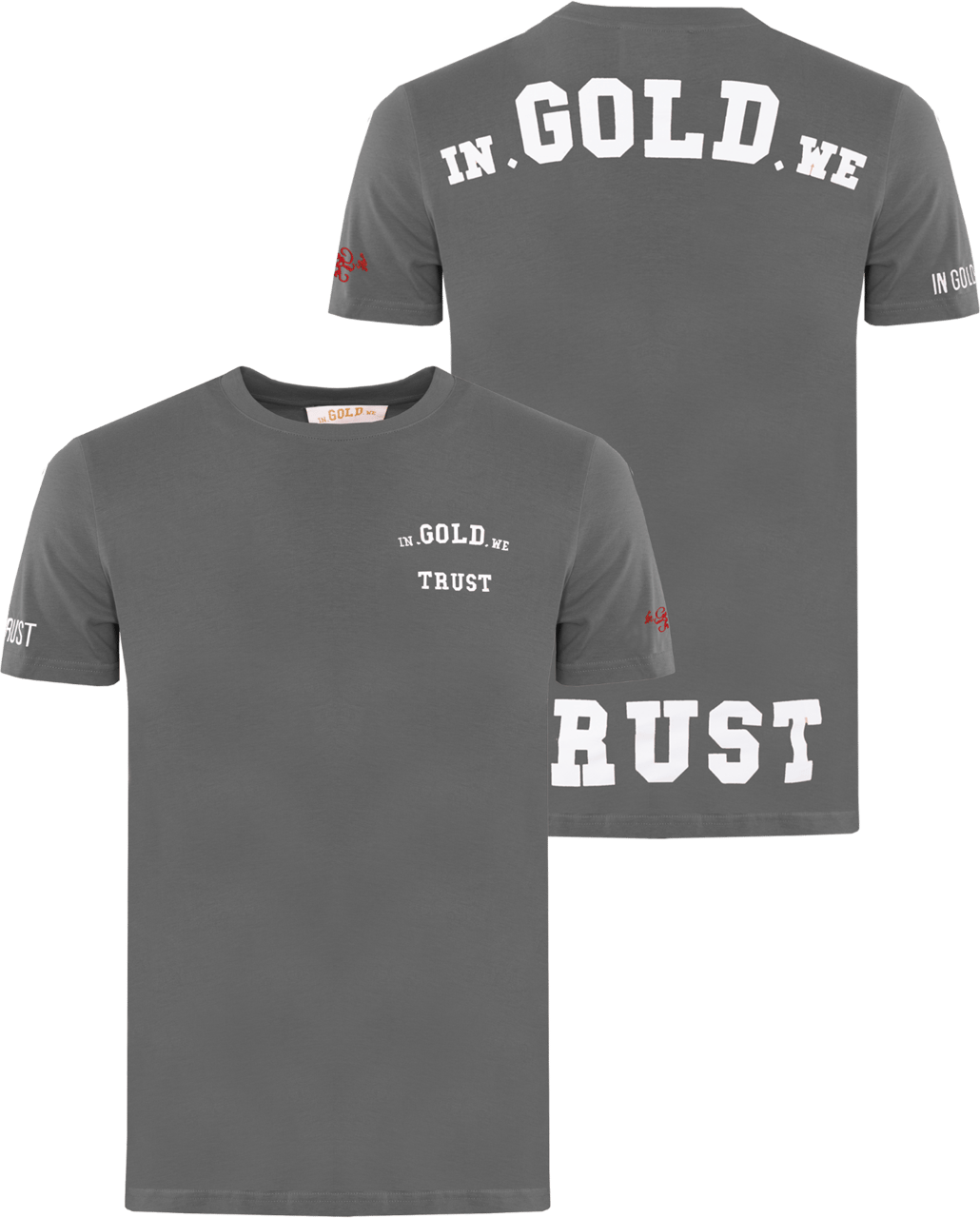 In Gold We Trust Heren The Pusha T-Shirt Grijs Grijs