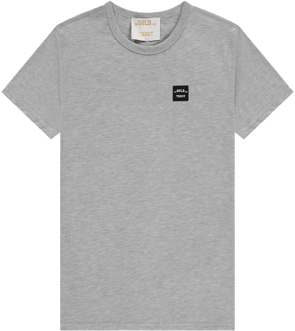 In Gold We Trust The Lock Shortsleeve Grey Melange Grijs