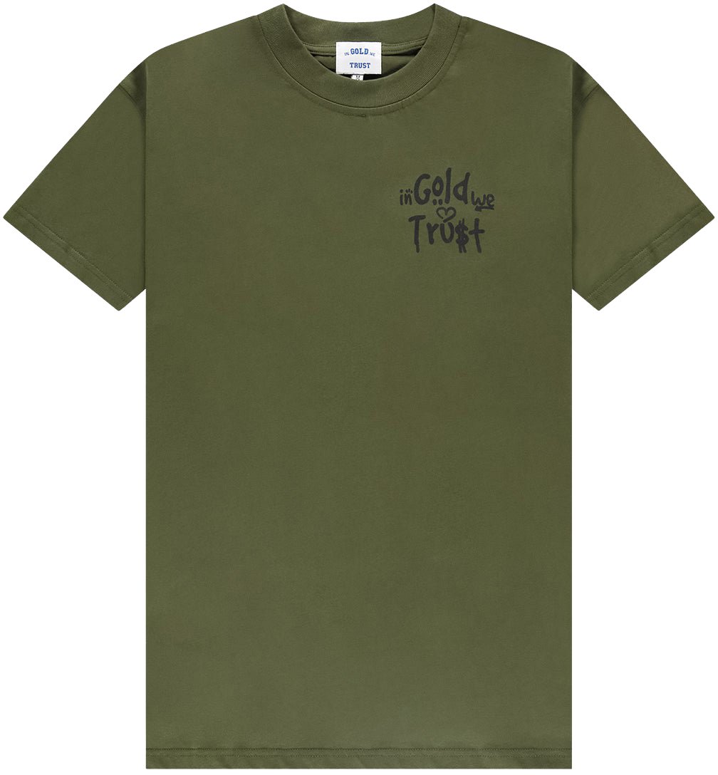 In Gold We Trust The Graffiti Tee Green Groen