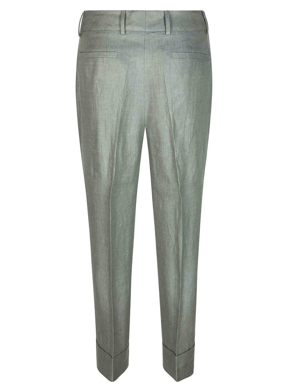 Incotex Arlys Lino Straight-Leg Trousers Grijs