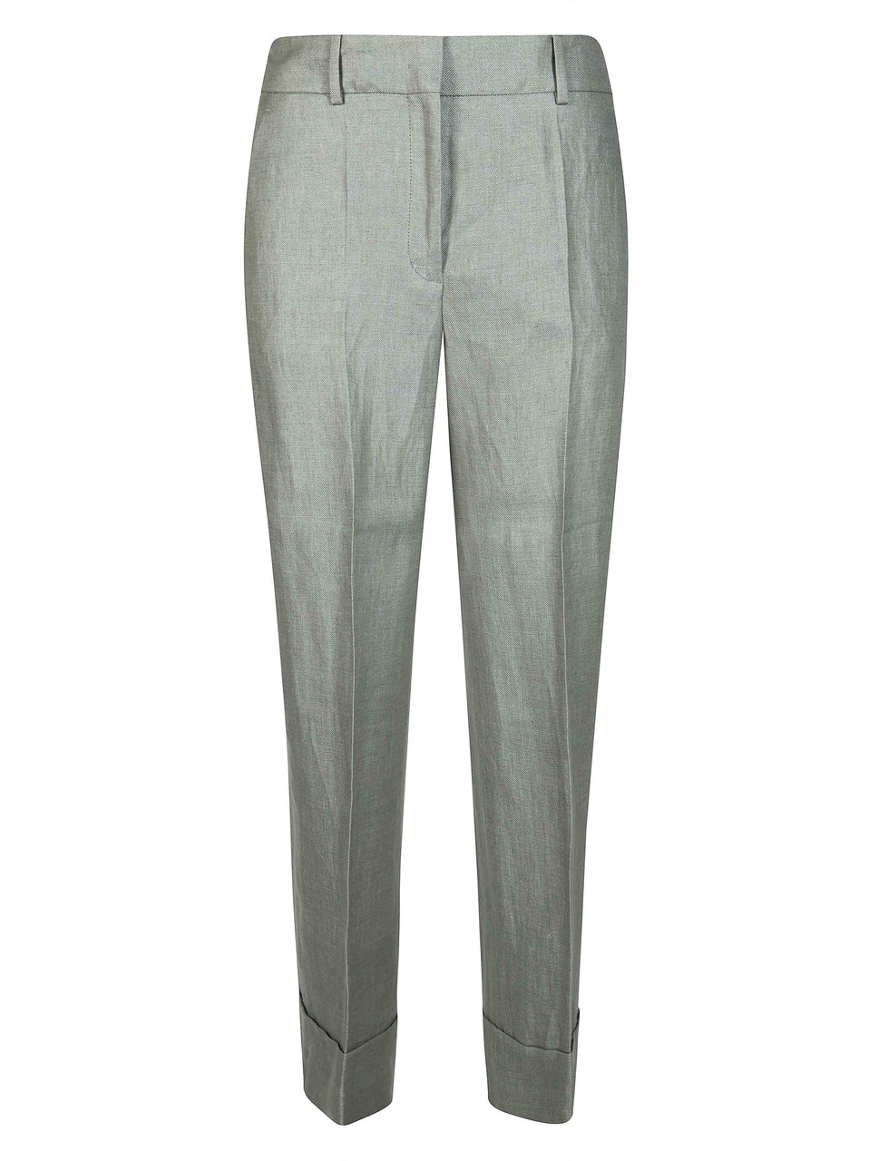 Incotex Arlys Lino Straight-Leg Trousers Grijs