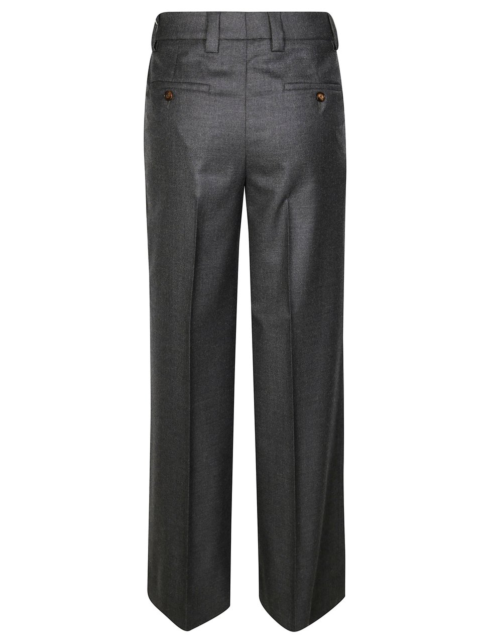 Incotex Tailored Wide-Leg Pants in Soft Flannel Grey Zwart