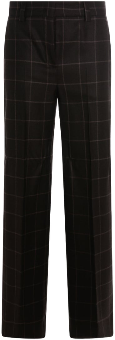 Incotex Straight-Leg Trousers with Subtle Checkered Pattern Zwart