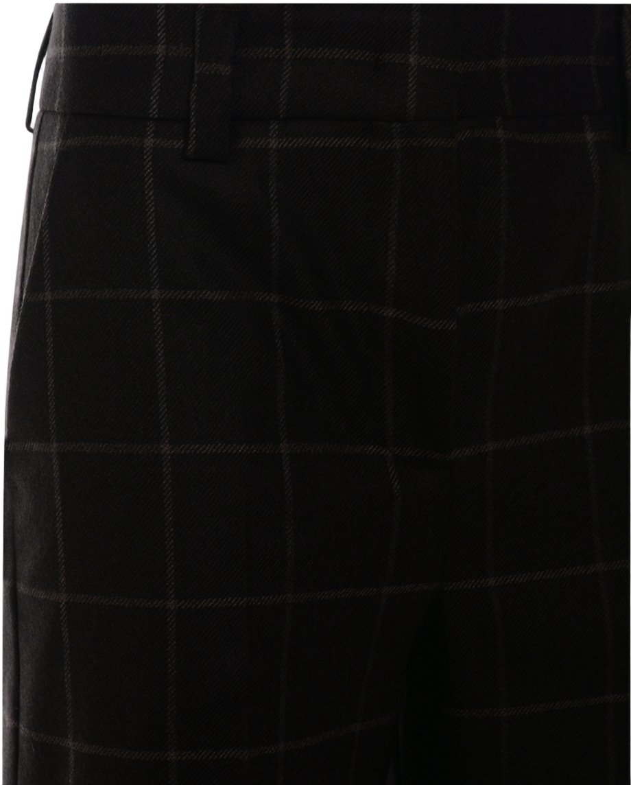 Incotex Straight-Leg Trousers with Subtle Checkered Pattern Zwart