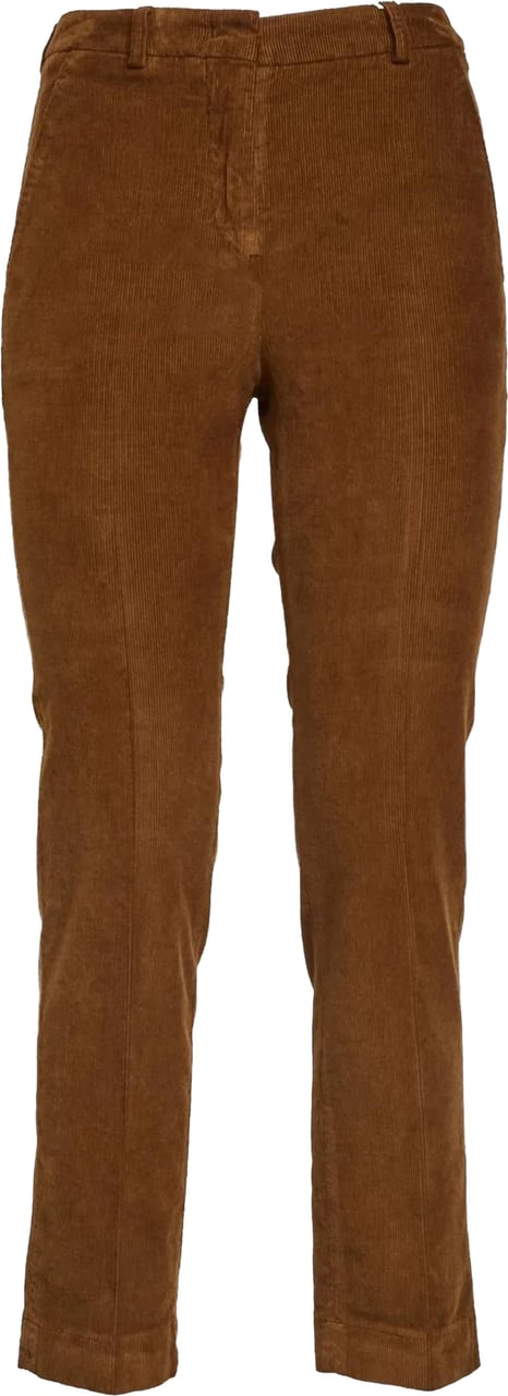 Incotex Brown Tailored Straight-Leg Textured Pants Oranje