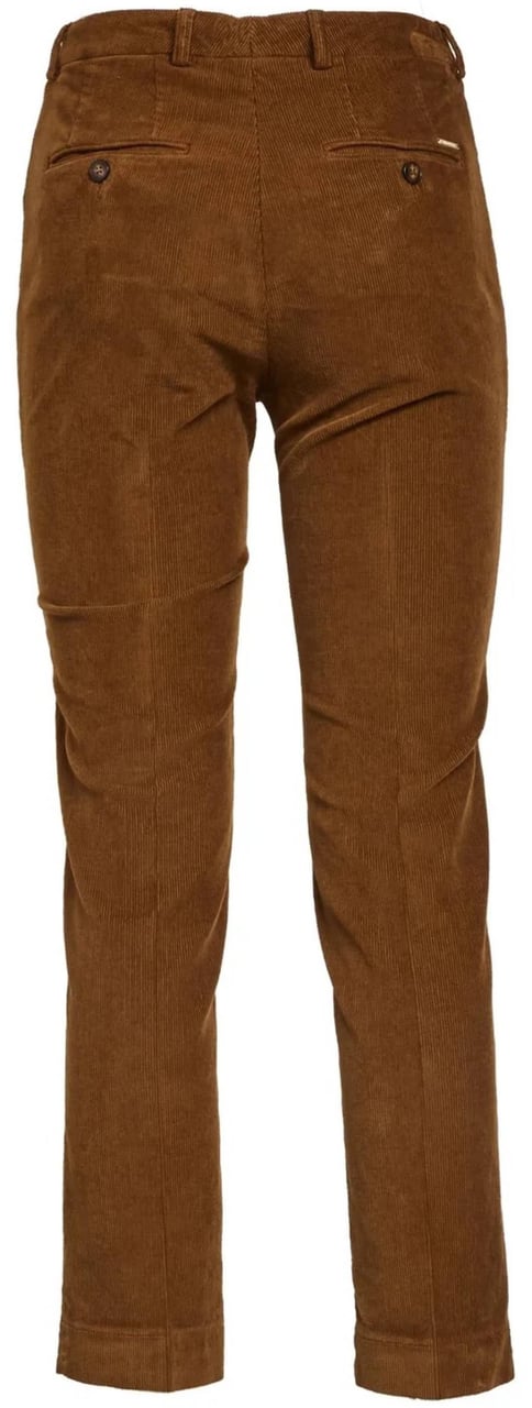 Incotex Brown Tailored Straight-Leg Textured Pants Oranje