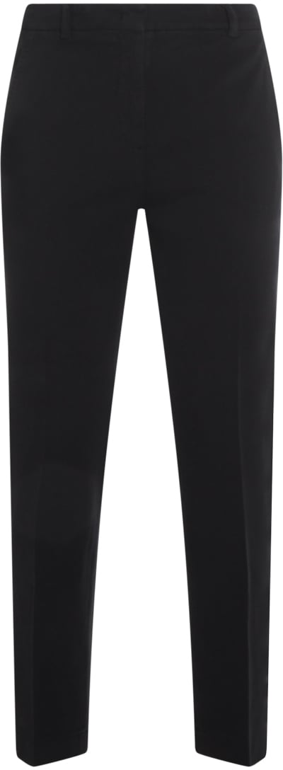Incotex Dark Blue Cotton Pants Zwart