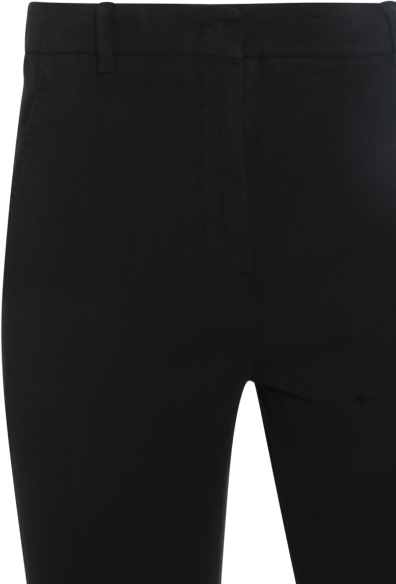 Incotex Dark Blue Cotton Pants Zwart