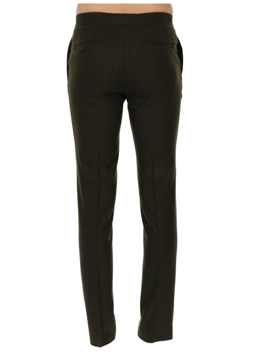 Incotex Neutrals Flat-Front Wool Formal Pants Zwart