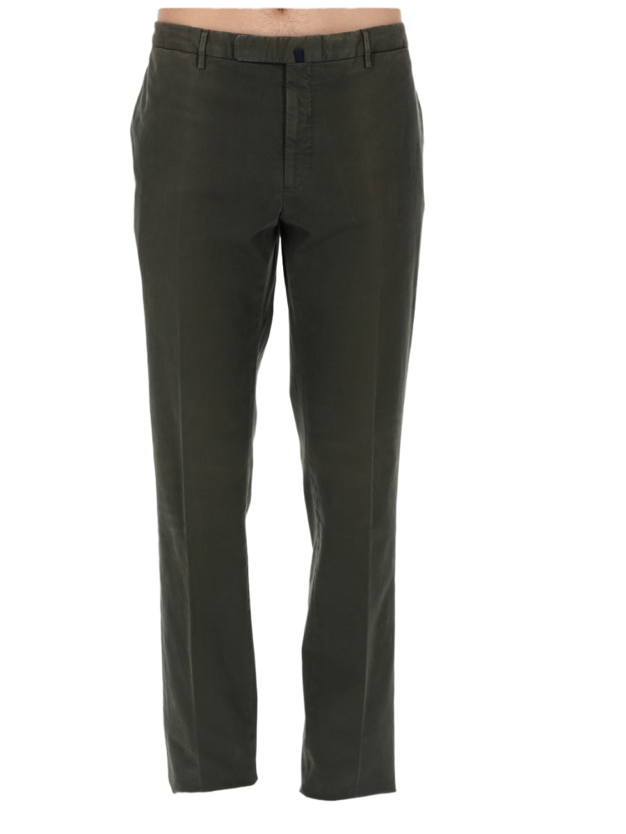 Incotex Green Straight-Leg Cotton-Blend Chinos Zwart