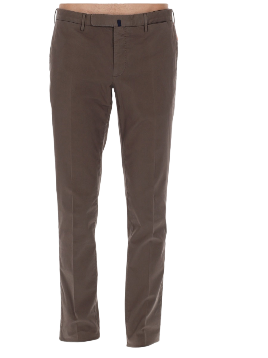 Incotex Neutrals Slim Flat-Front Cotton-Blend Tailored Pants Grijs