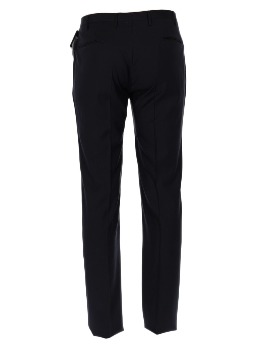 Incotex Tailored Wool Straight-Leg Formal Pants Zwart
