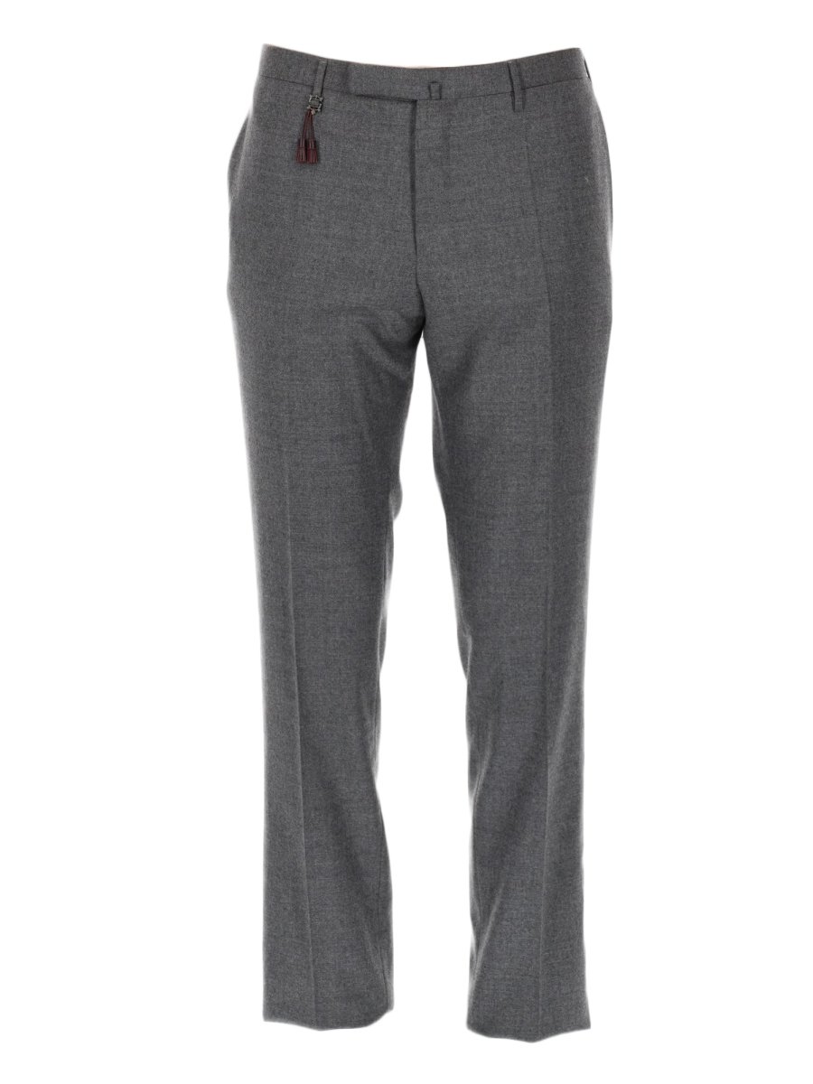 Incotex Neutrals Straight-Leg Wool Tailored Pants Grijs