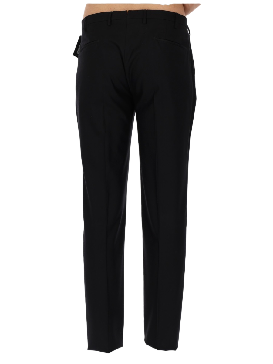Incotex Tailored Black Wool Trousers With Classic Silhouette Zwart