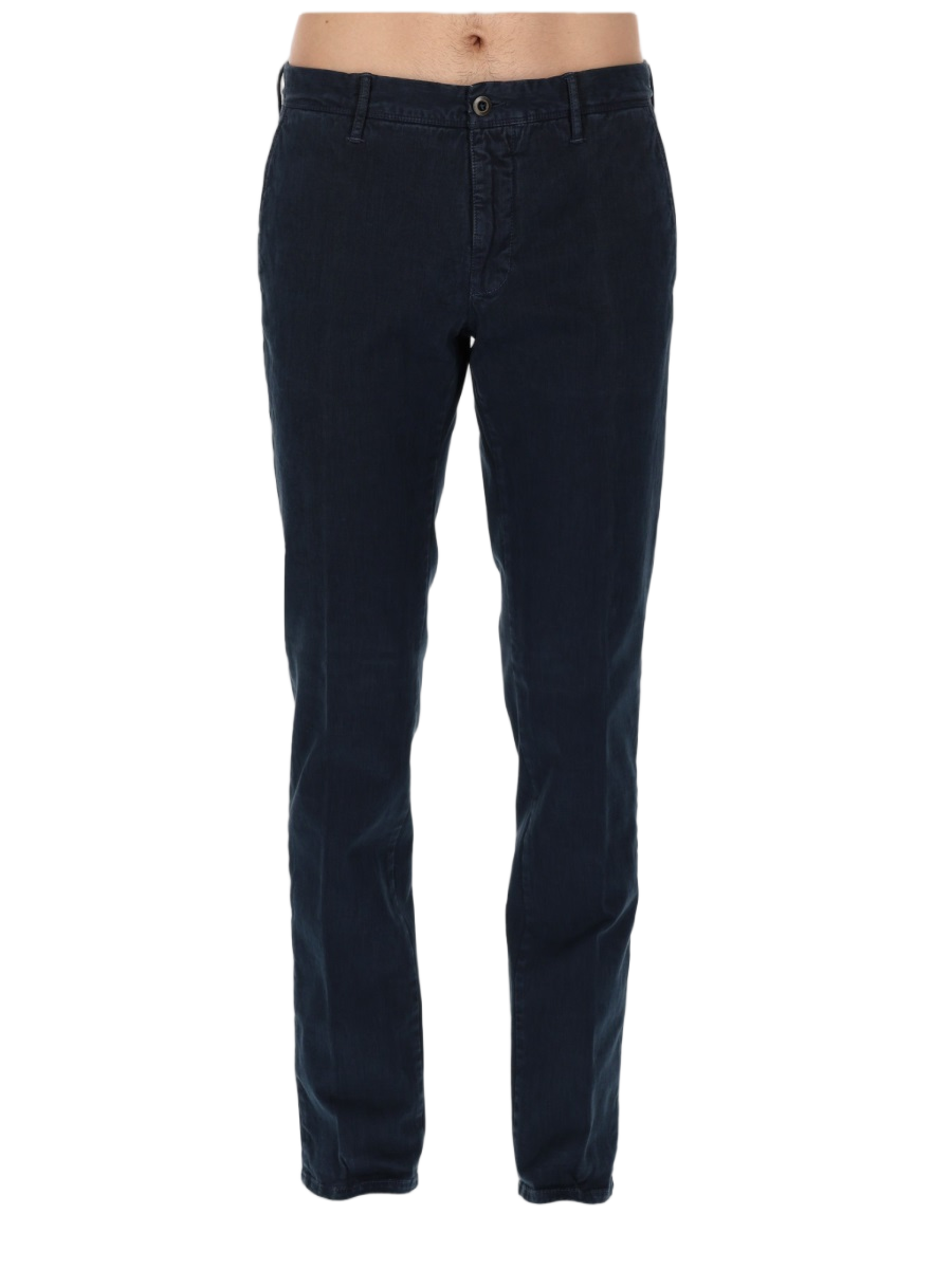 Incotex Navy Blue Slim-Fit Stretch Jeans Zwart
