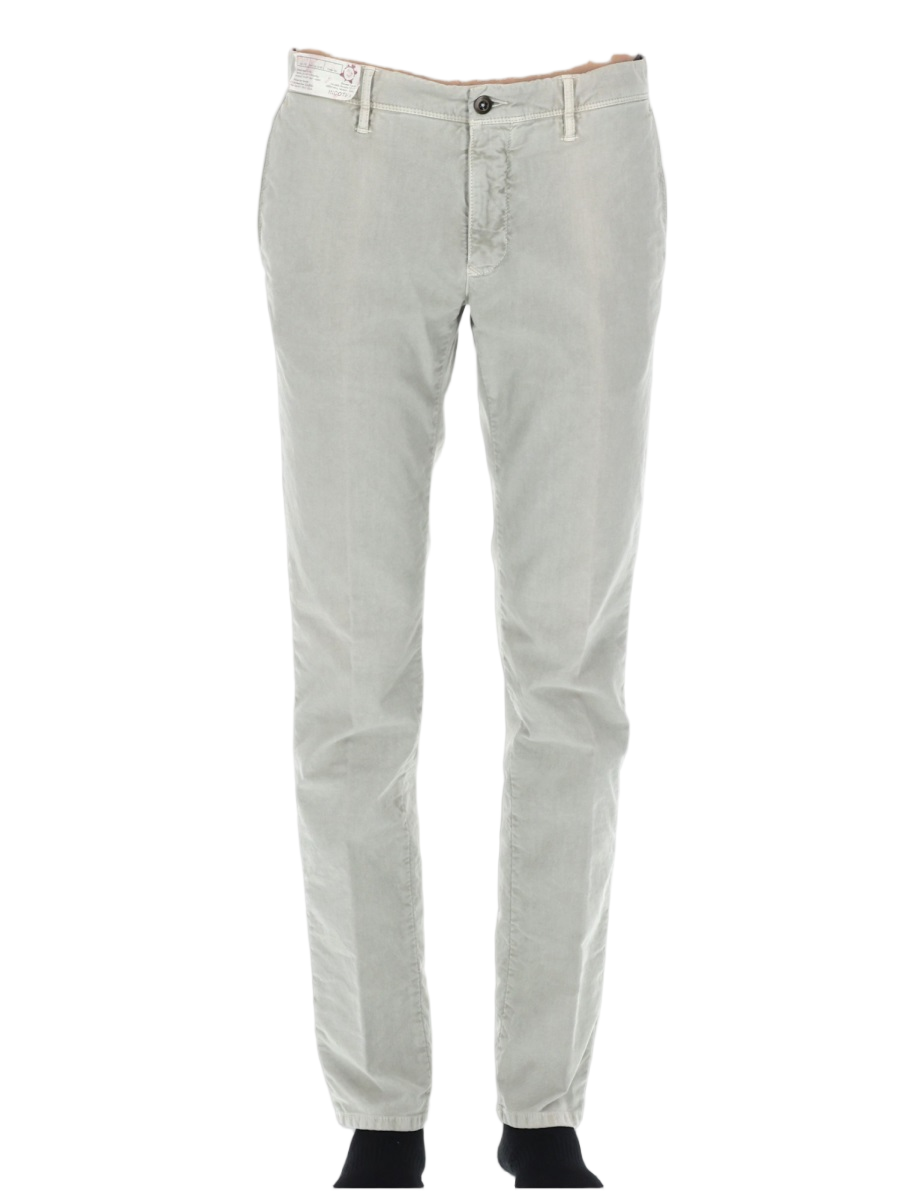 Incotex Light Grey Faded Cotton-Blend Jeans Wit