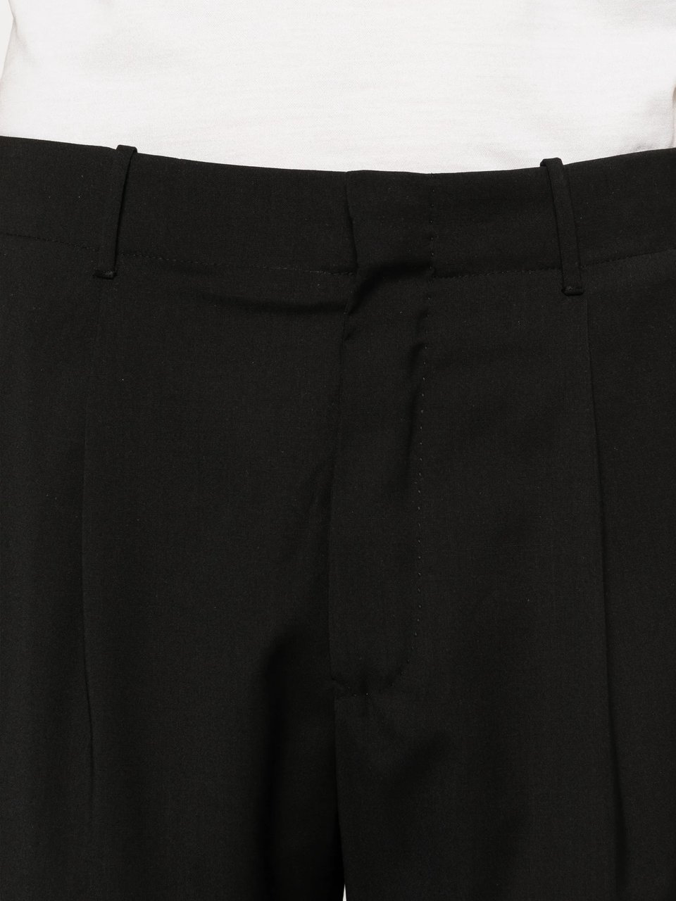 Incotex Black Straight-Leg Structured Fabric Trousers Zwart