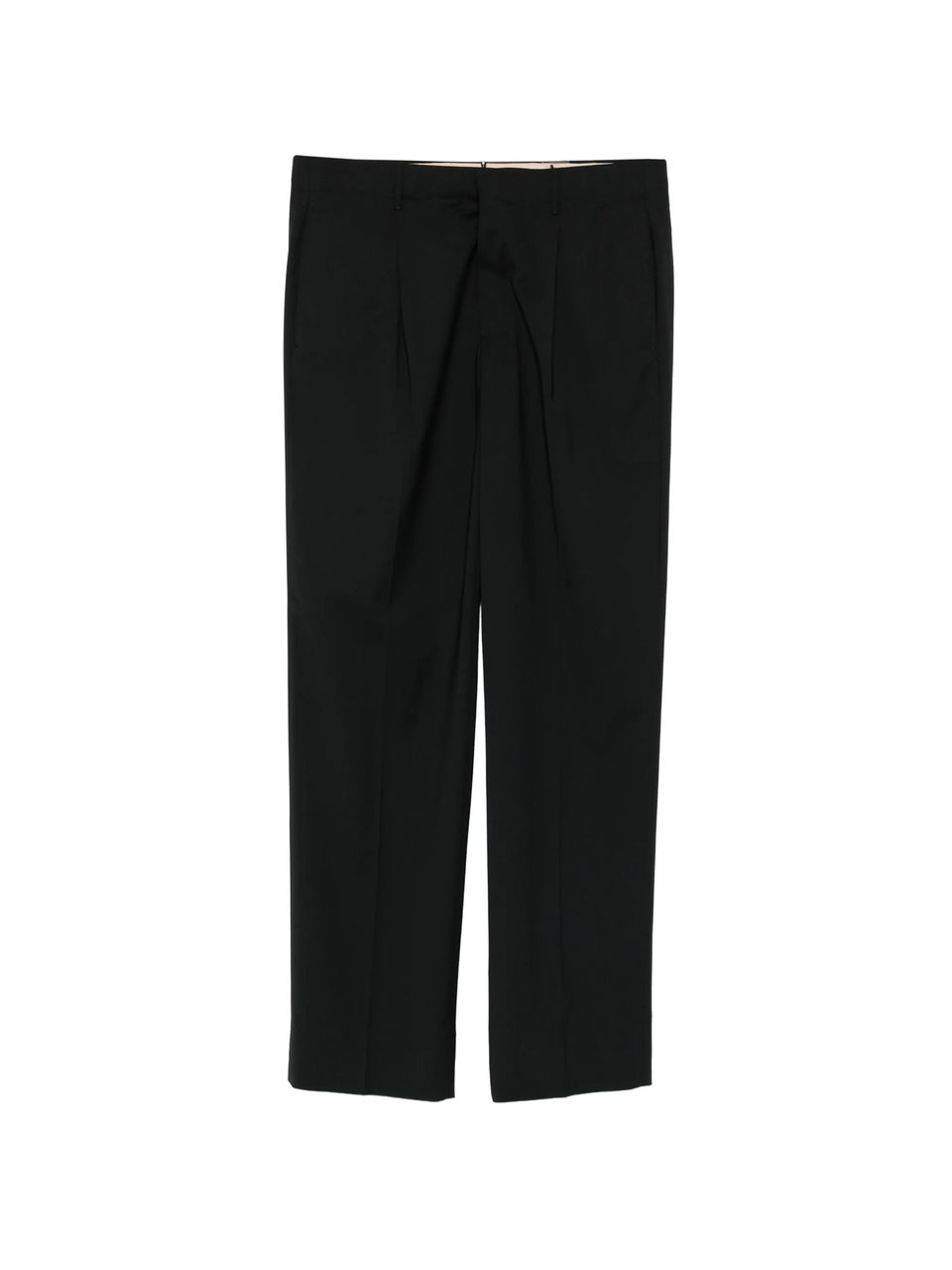 Incotex Black Straight-Leg Structured Fabric Trousers Zwart