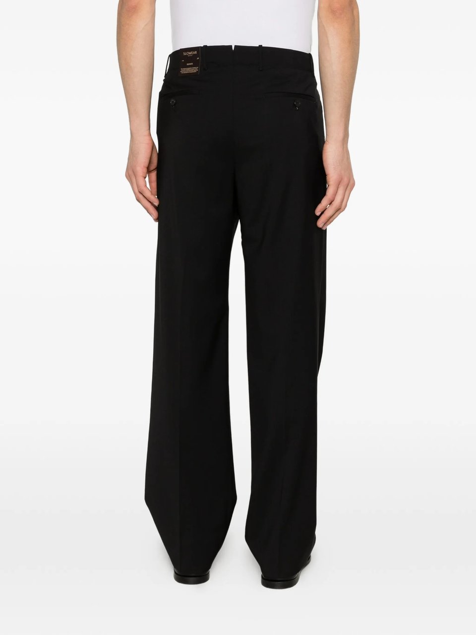 Incotex Black Straight-Leg Structured Fabric Trousers Zwart