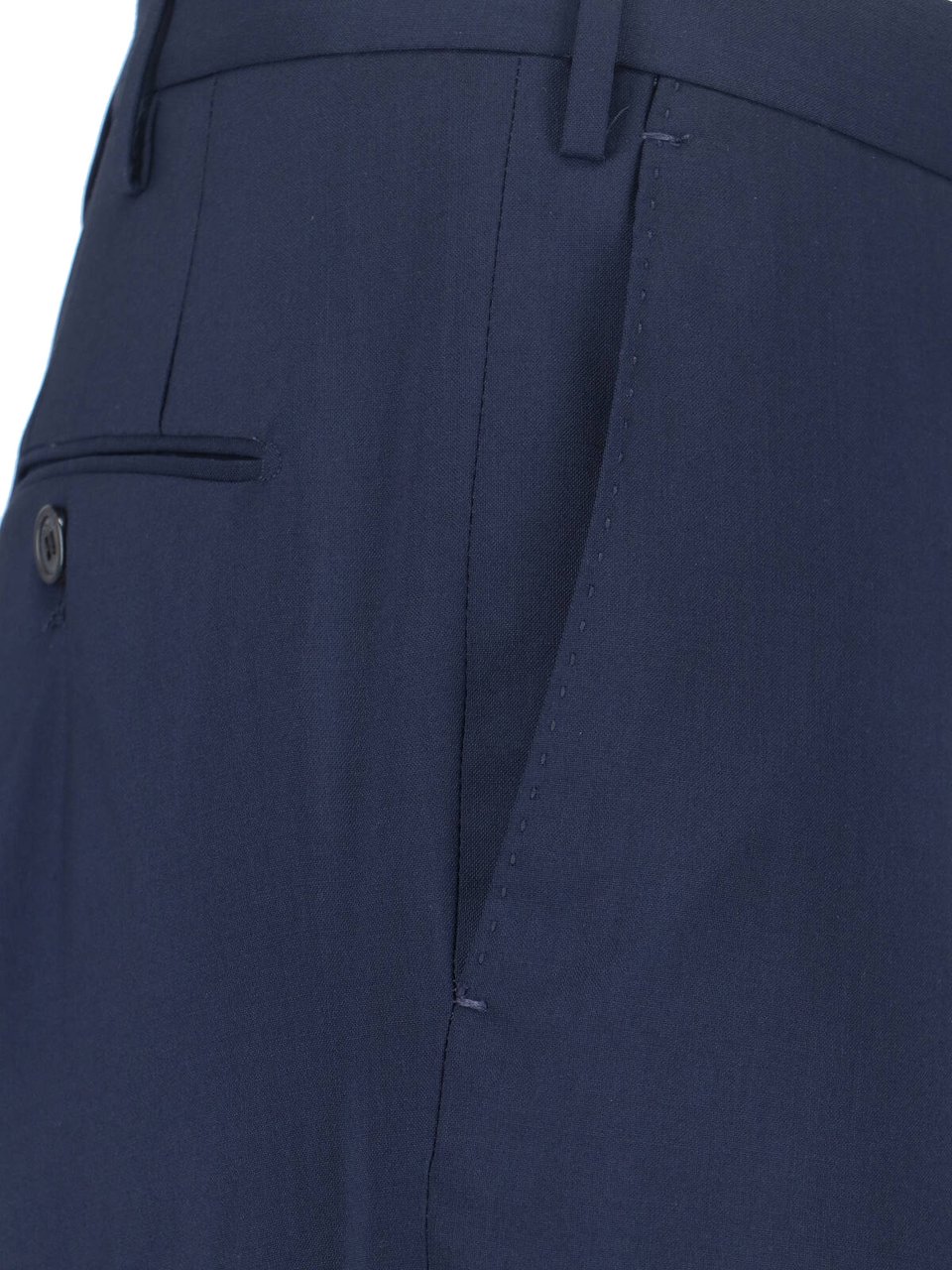 Incotex Virgin Wool Trousers – Navy Blauw