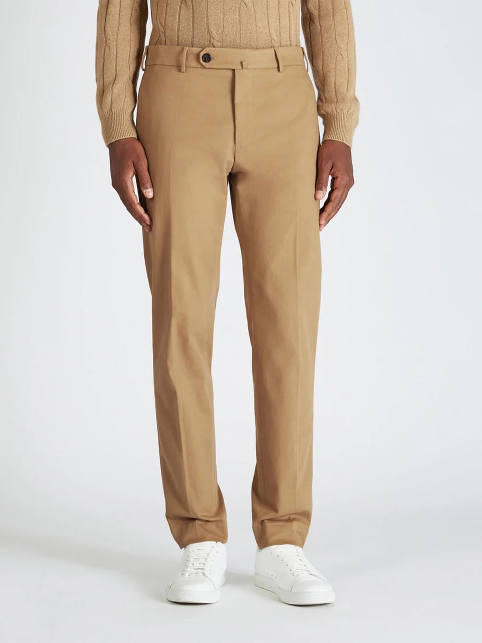 Incotex Tan Straight-Leg Casual Cotton Trousers Bruin