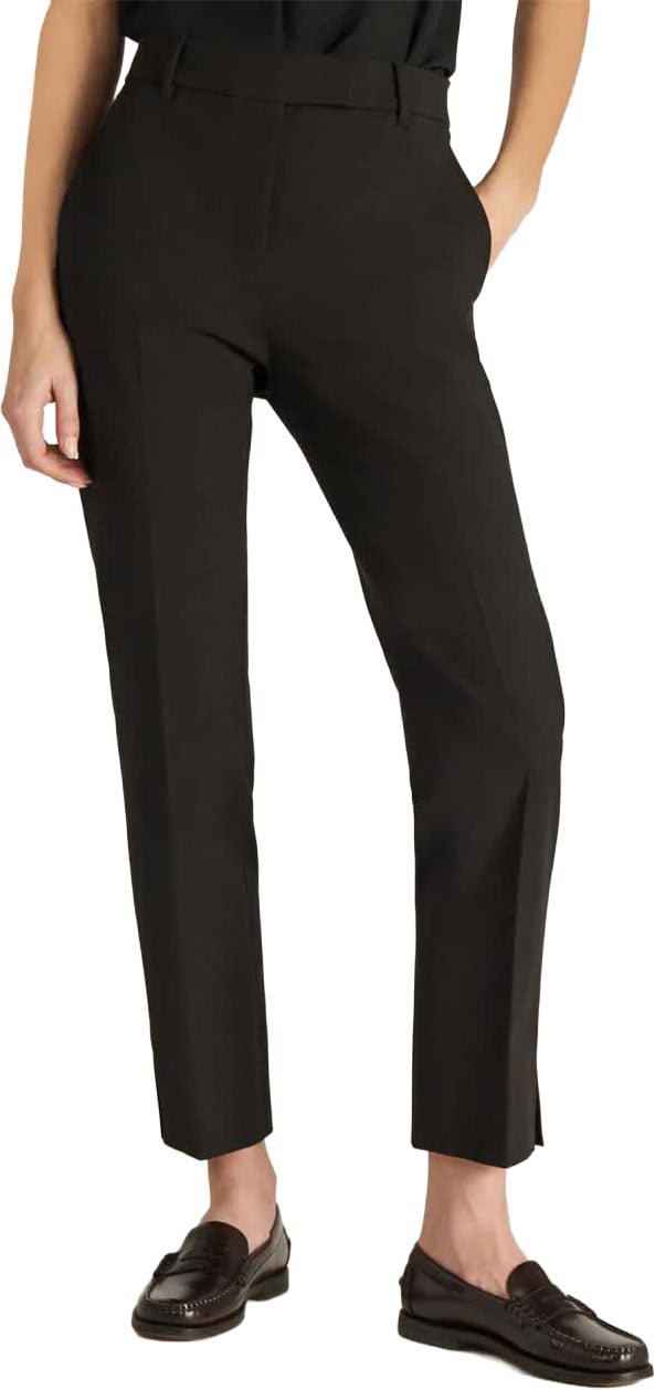 Incotex Black Tailored Straight-Leg Cotton Pants Zwart