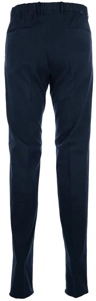 Incotex Navy Slim Fit Tailored Cotton Pants Zwart