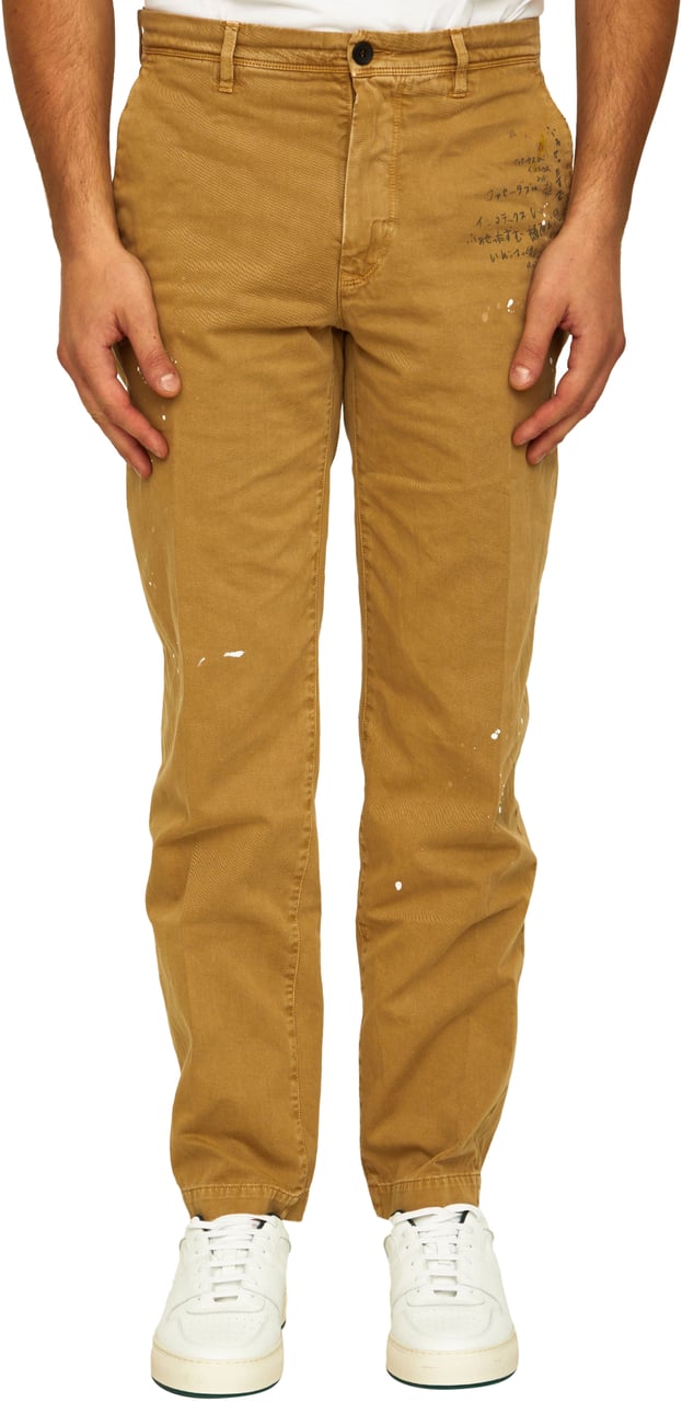 Incotex Camel cotton trousers Beige