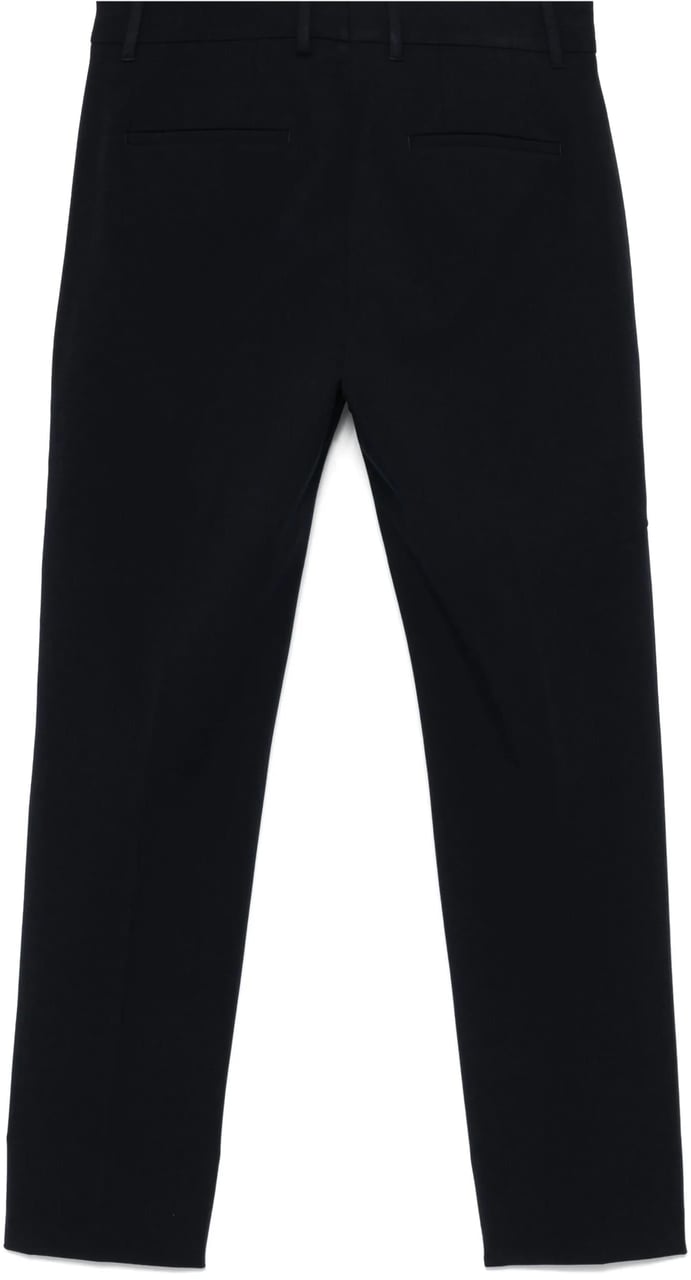 Incotex Black Cropped Cotton Blend Pants Zwart