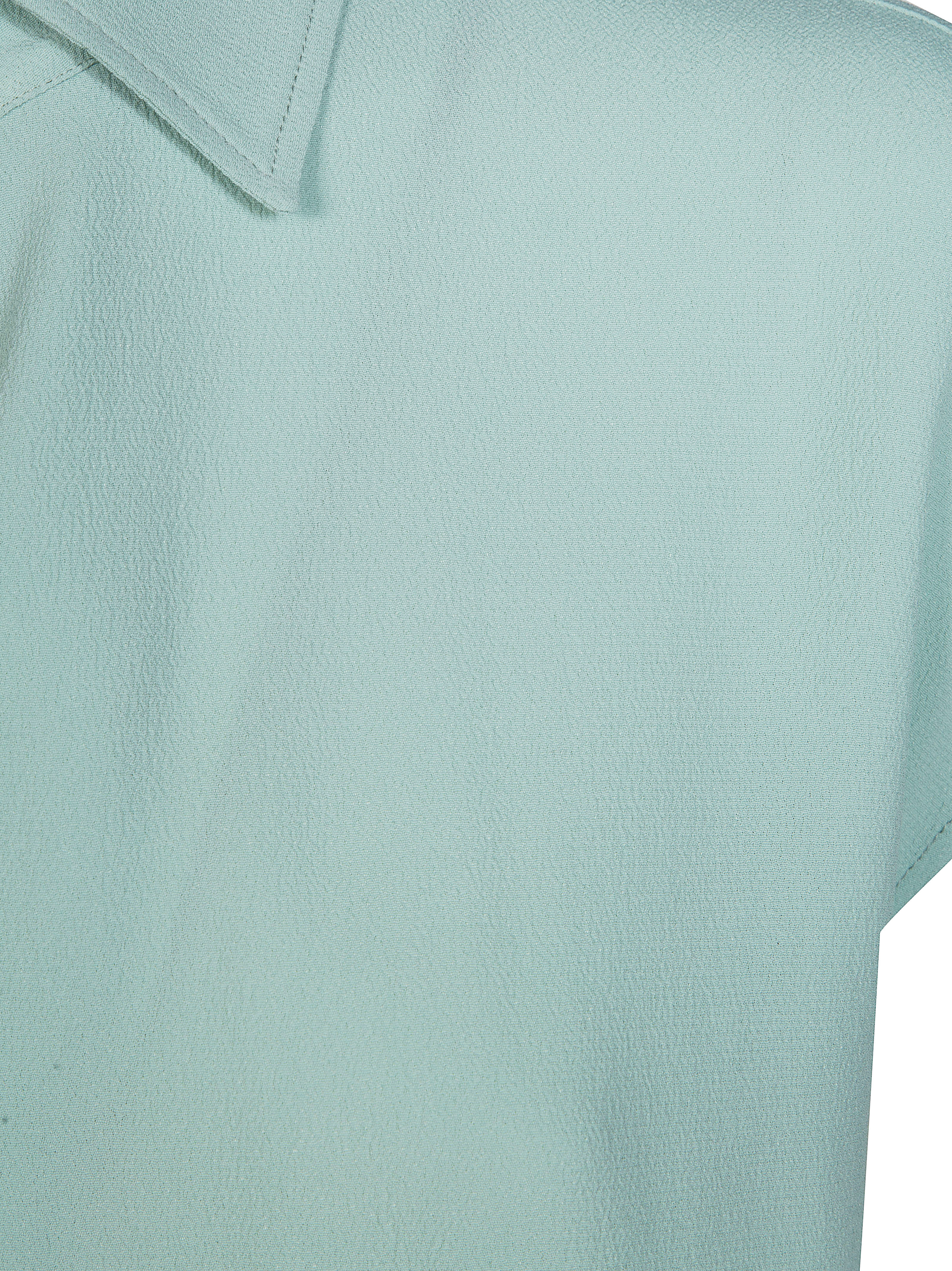 Incotex Lightweight Crepe Boxy Keyhole Short-Sleeved Top Blauw