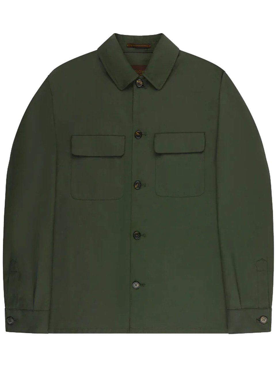Incotex Dark Green Classic Collar Cotton Jacket Zwart