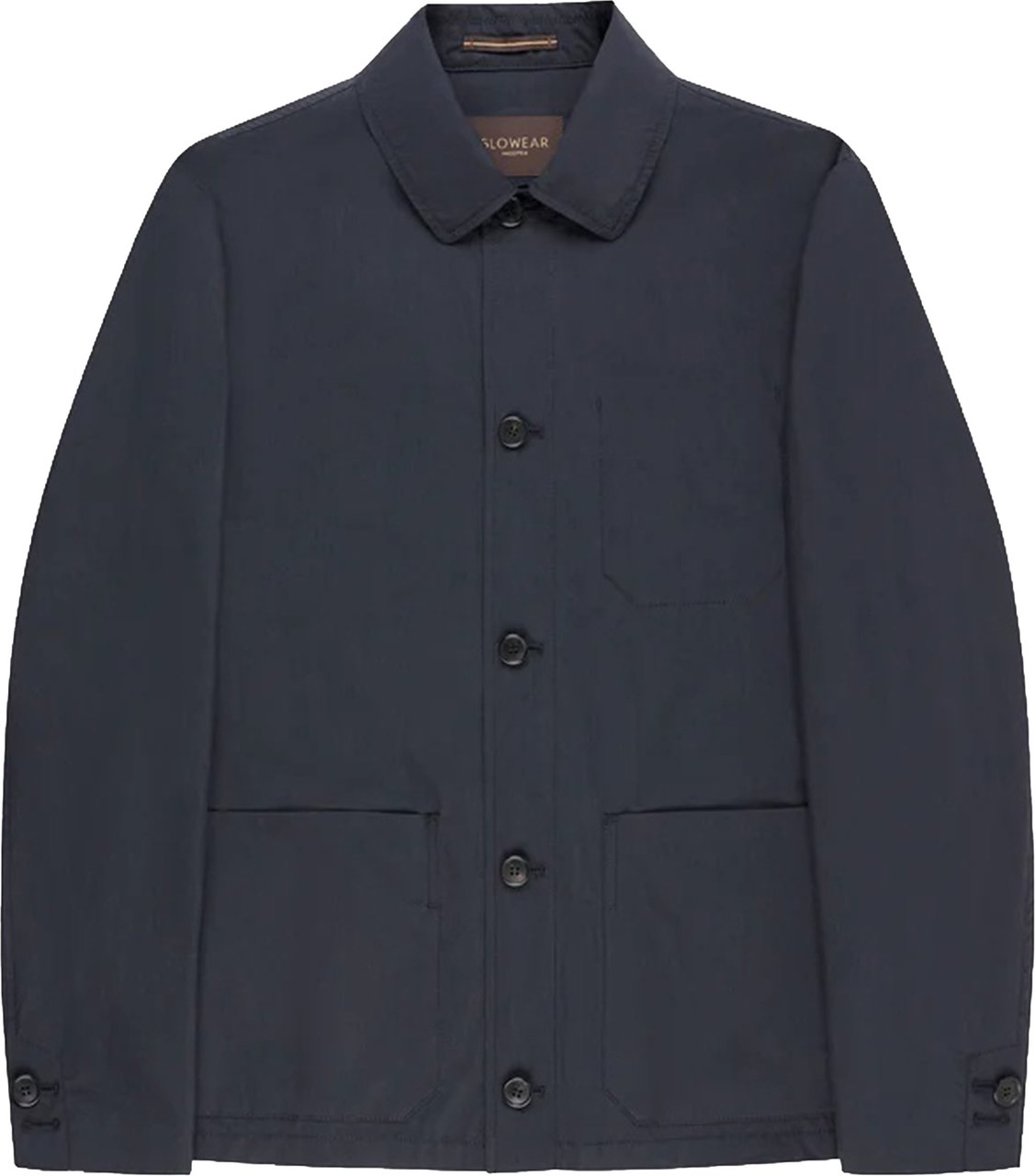 Incotex Black Button-Up Minimalist Cotton Jacket Zwart