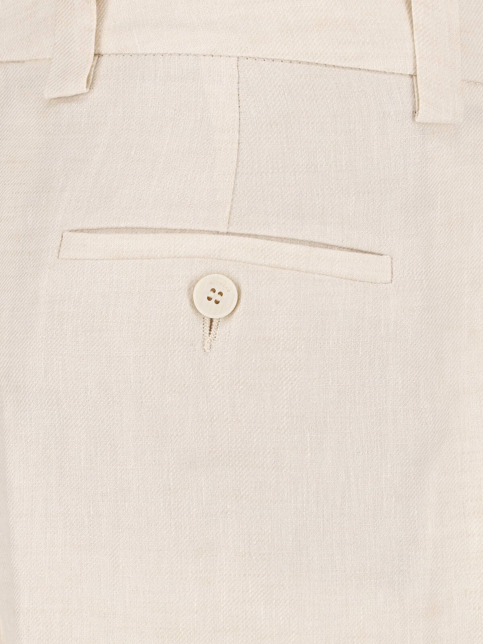 Incotex Cream Linen Straight-Leg Tailored Trousers Neutraal