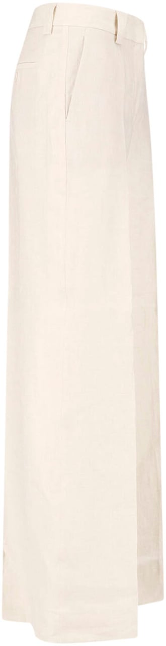Incotex Cream Linen Straight-Leg Tailored Trousers Neutraal