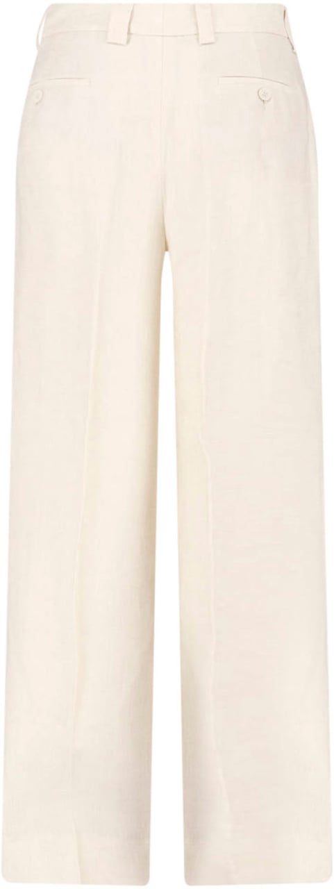 Incotex Cream Linen Straight-Leg Tailored Trousers Neutraal
