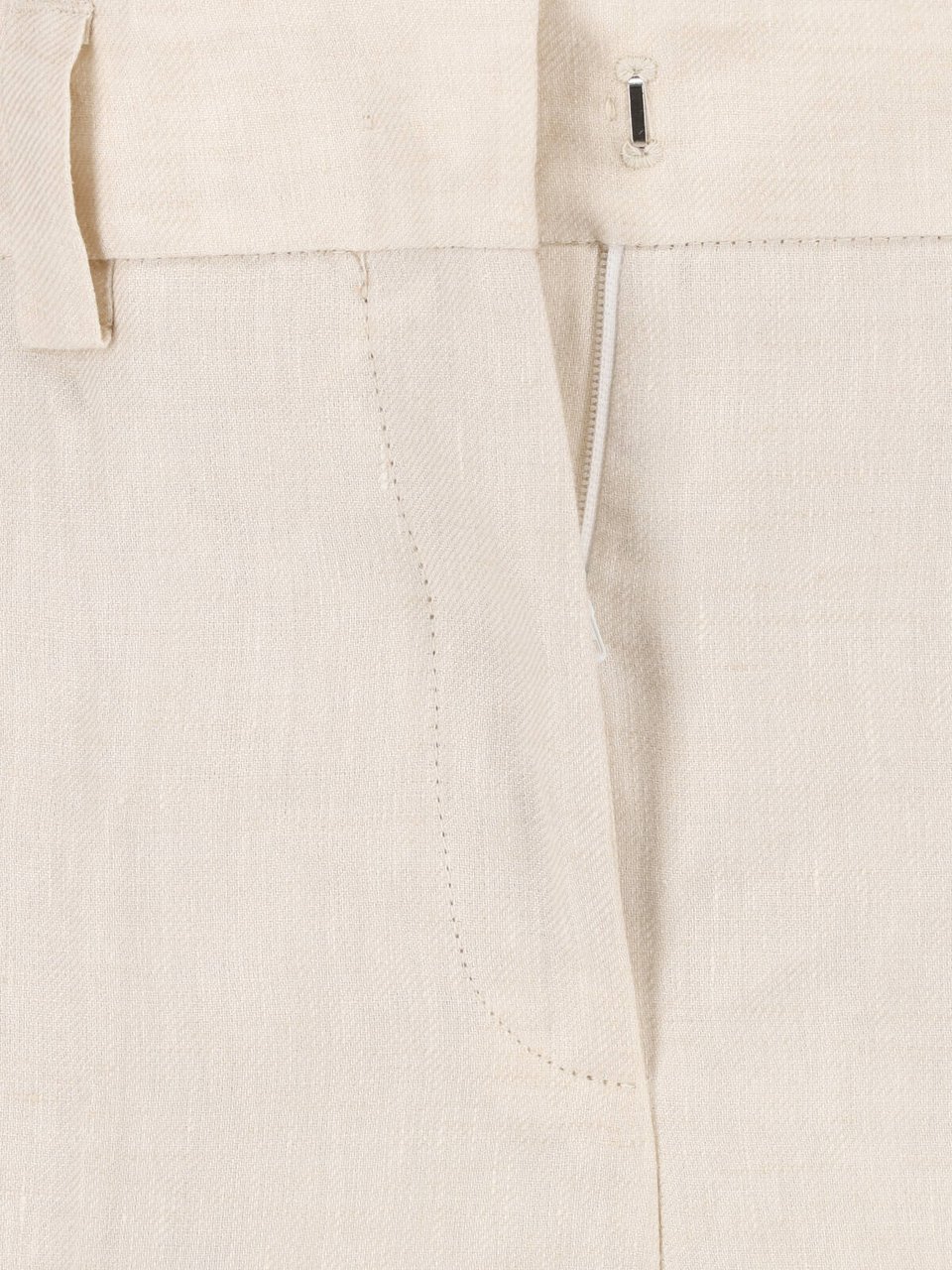 Incotex Cream Linen Straight-Leg Tailored Trousers Neutraal