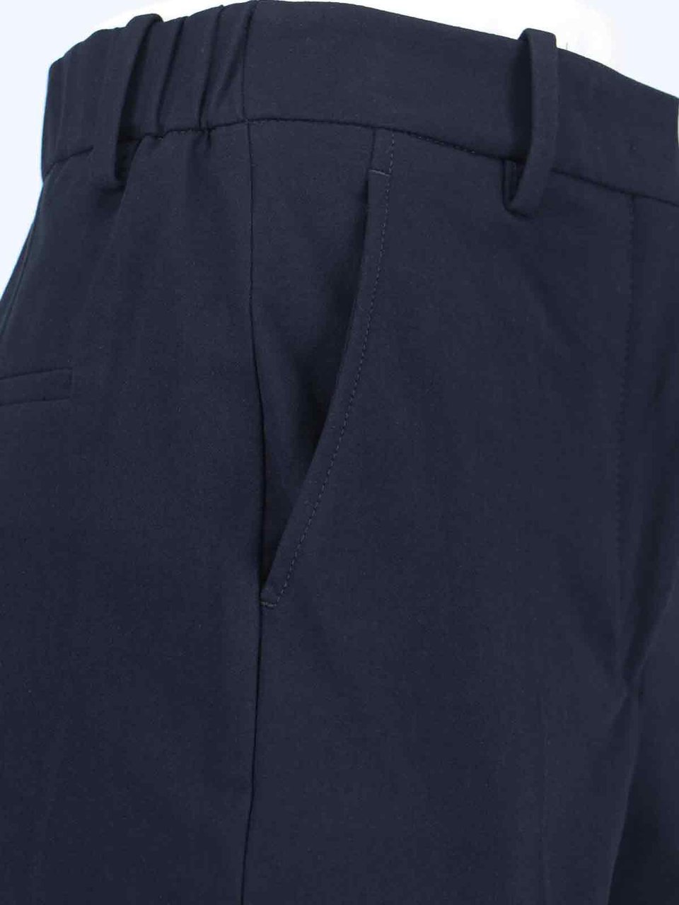 Incotex Navy Cotton Pants With Mid-Rise Waist Blauw