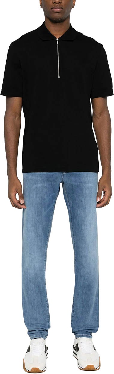 Incotex Blue Pantalone Straight-Leg Denim Stretch Pants Blauw
