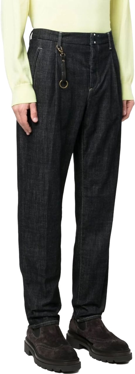 Incotex Dark Wash Incotex Cotton Denim Pants Zwart