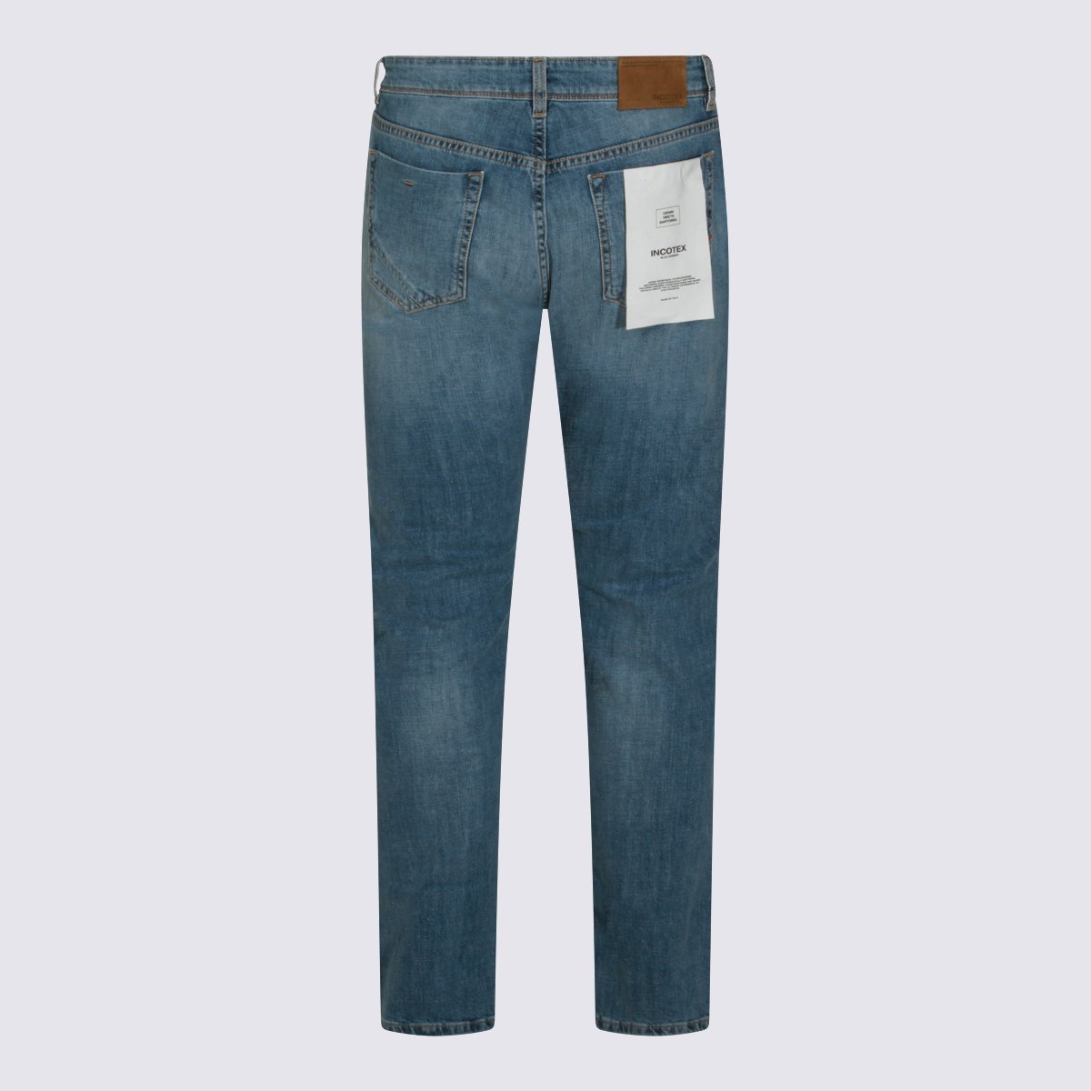 Incotex Straight-Leg Jeans With Five-Pocket Design And Subtle Fading Blauw
