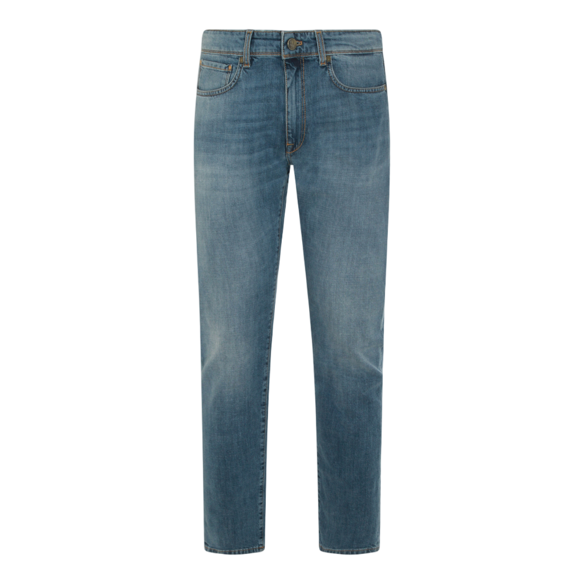 Incotex Straight-Leg Jeans With Five-Pocket Design And Subtle Fading Blauw