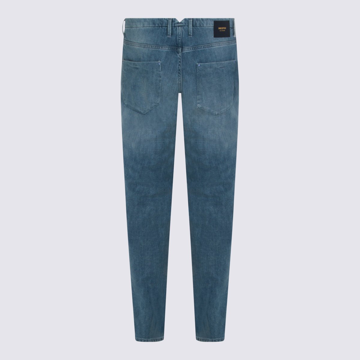 Incotex Classic Slim Fit Jeans With Slightly Tapered Leg And Worn-In Detail Blauw