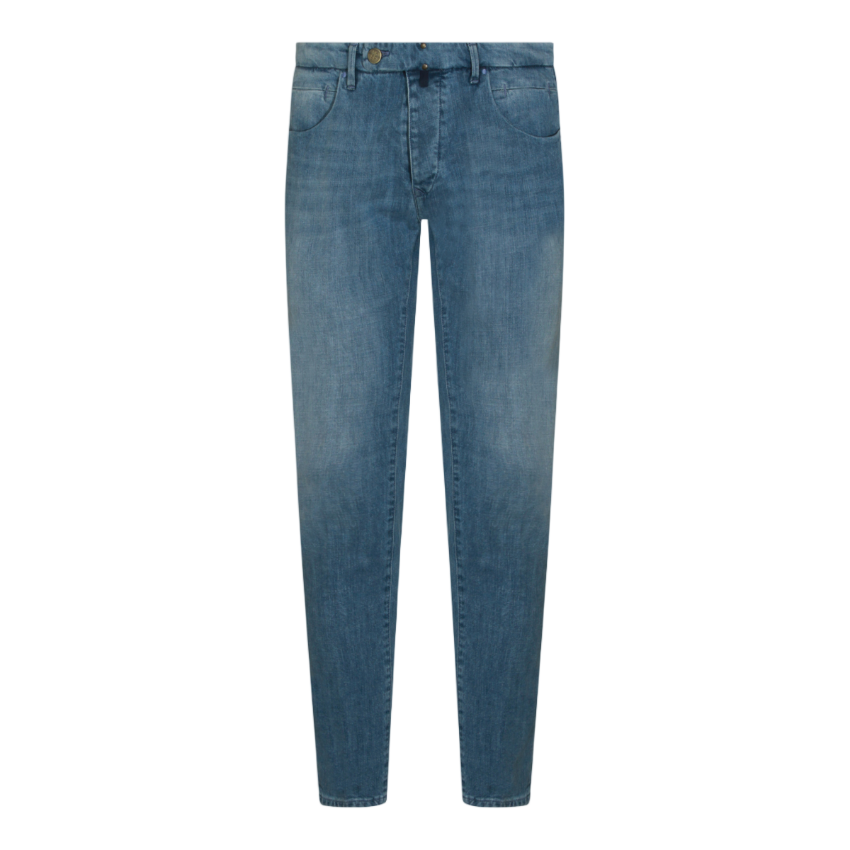 Incotex Classic Slim Fit Jeans With Slightly Tapered Leg And Worn-In Detail Blauw