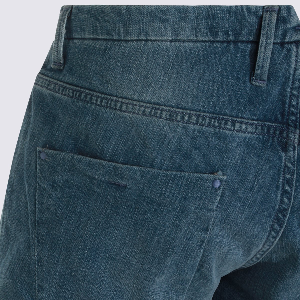 Incotex Classic Slim Fit Jeans With Slightly Tapered Leg And Worn-In Detail Blauw