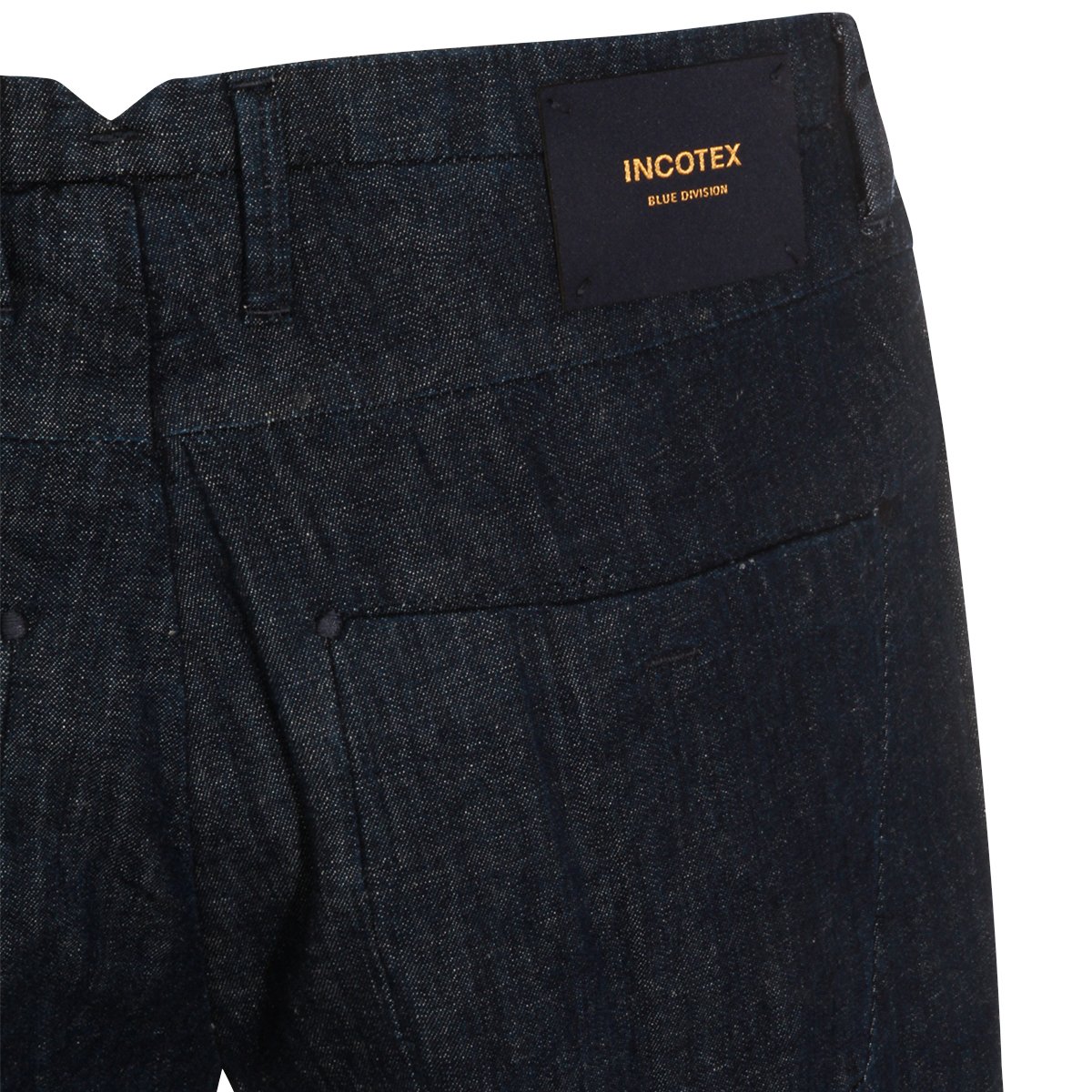 Incotex Straight-Leg Jeans with Dark Indigo Wash and Subtle Pleats Blauw