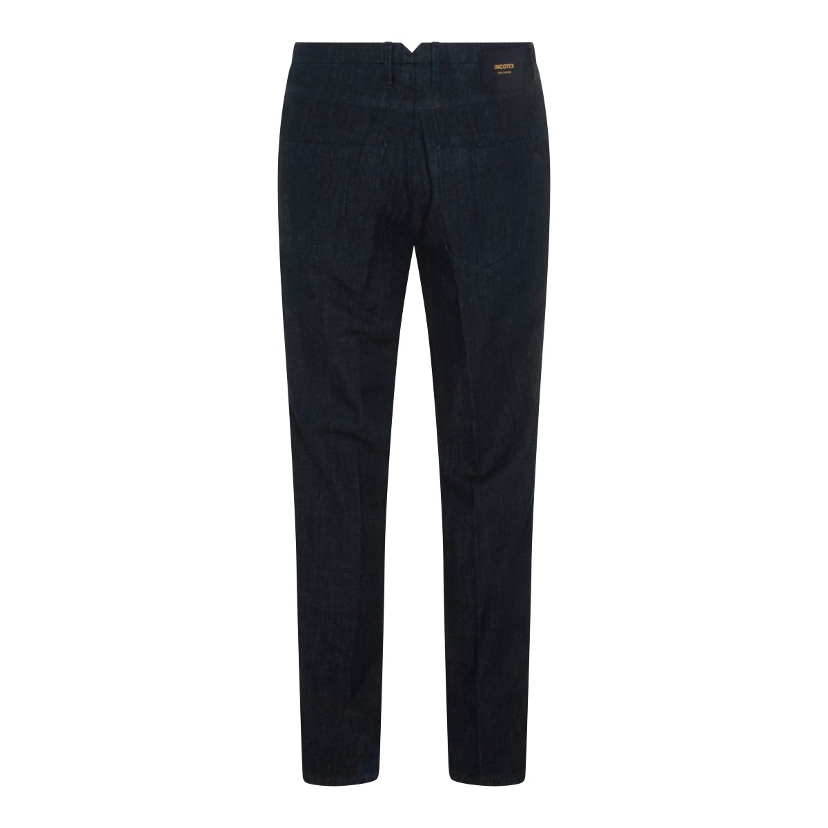 Incotex Straight-Leg Jeans with Dark Indigo Wash and Subtle Pleats Blauw