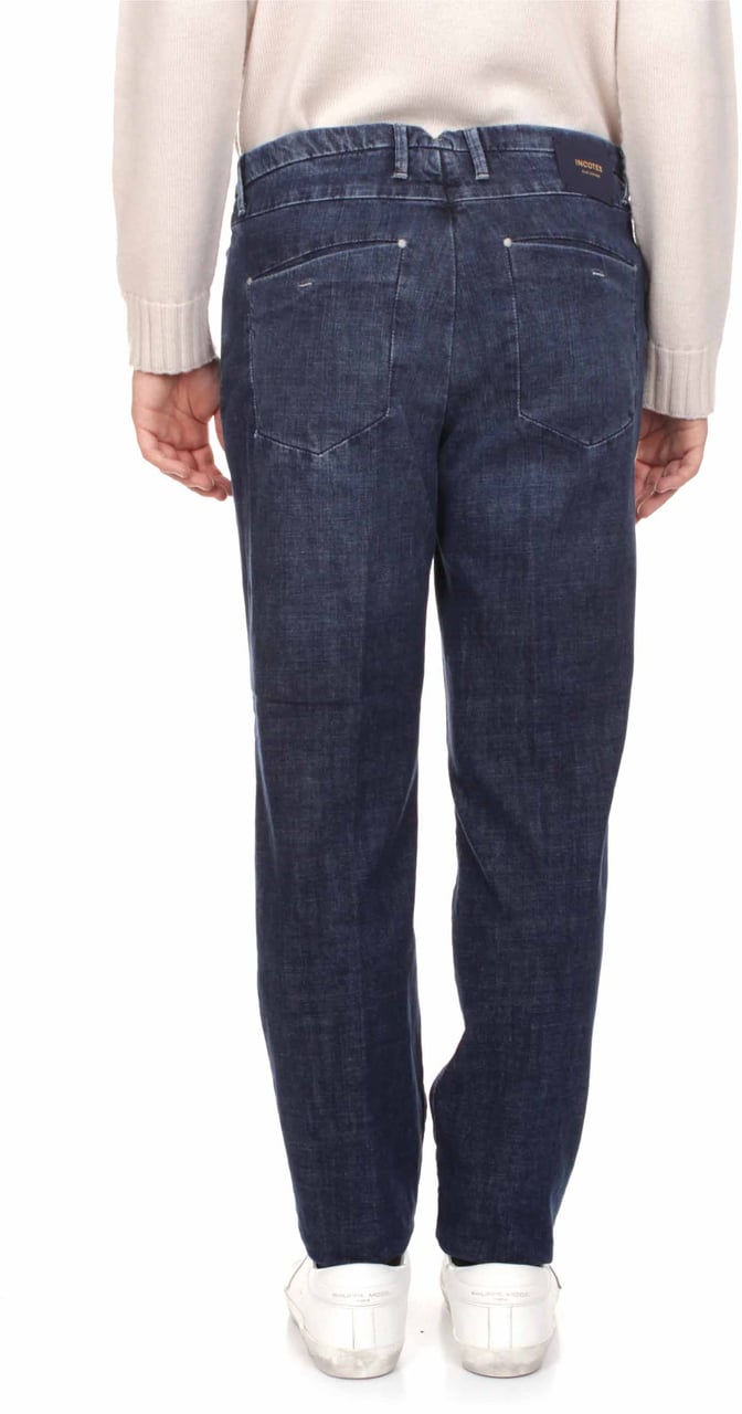 Incotex Dark Blue Straight-Leg Denim Jeans Grijs