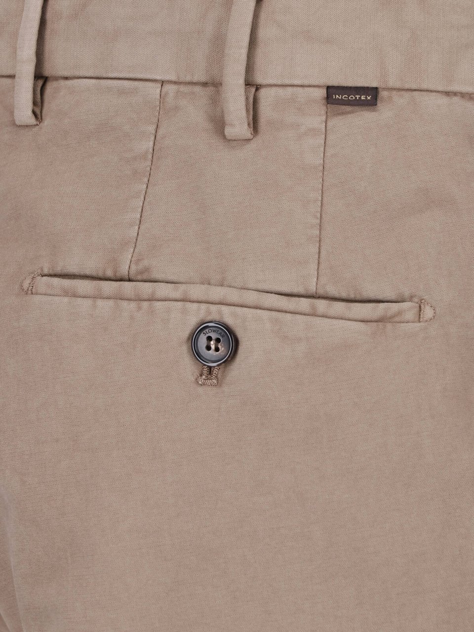Incotex Taupe Cotton Straight-Leg Pants Neutraal