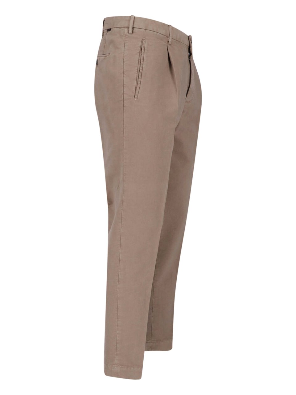 Incotex Taupe Cotton Straight-Leg Pants Neutraal