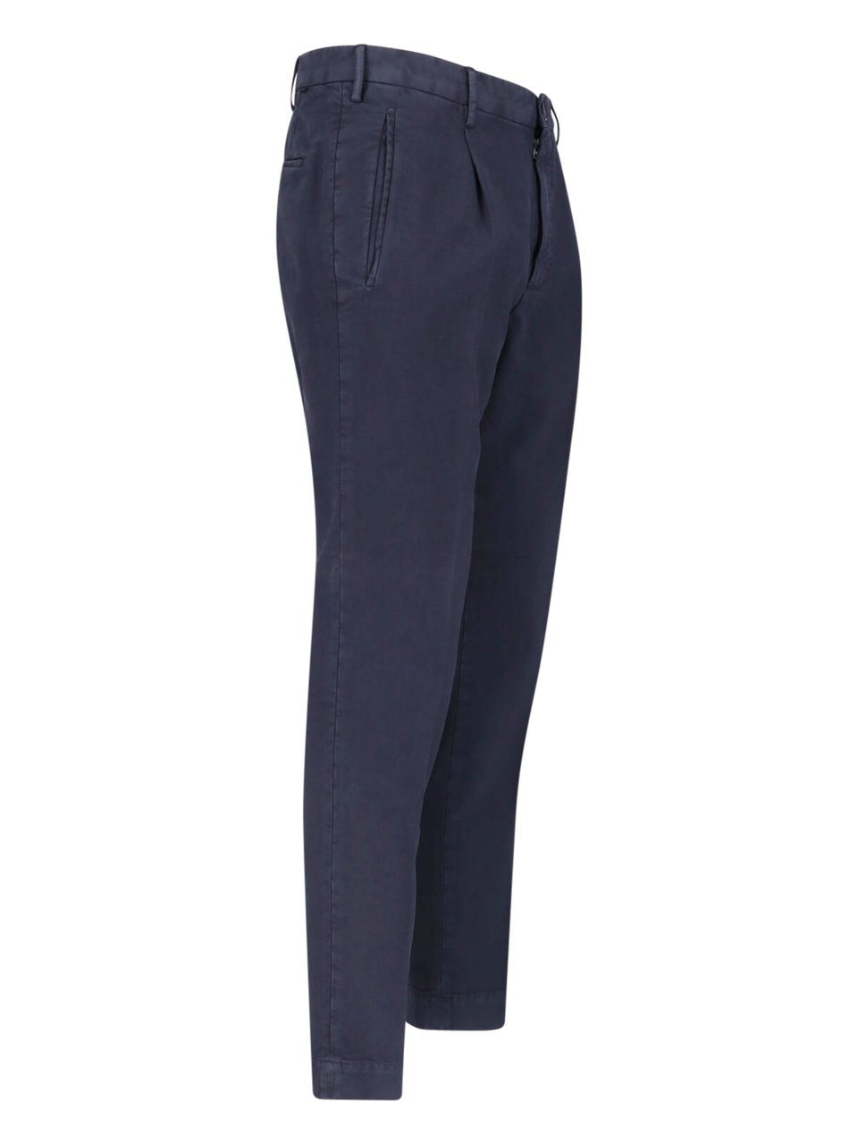 Incotex Blue Cotton Straight-Leg Pants Blauw